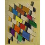 A naive Cubist abstract, signed S BAKER, dated 9/14. 35.5 x 45.5 cm.