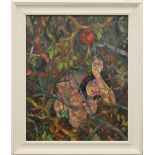 Garden of Eden, oil on canvas, signed S J GROVE, dated Dec 95, framed. 59 x 73 cm.