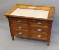 A late 19th/20th century ships desk. 100 cm wide.