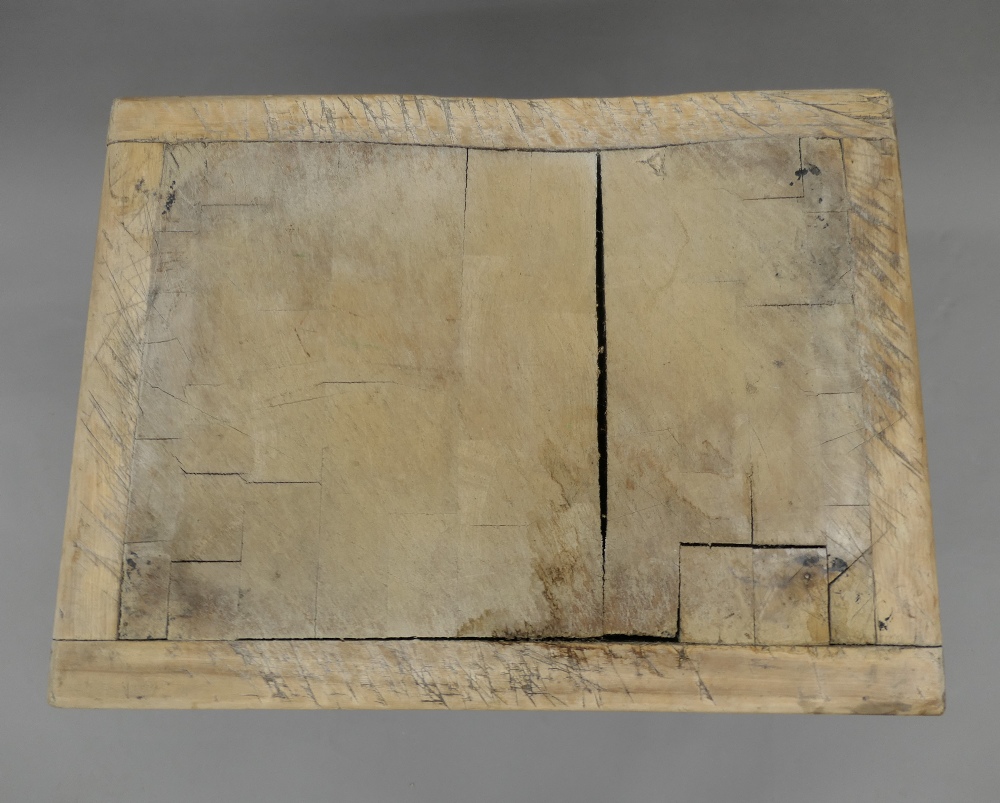 A butcher's block on associated stand. 61.5 cm wide. - Image 2 of 4