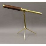 A Gilbert brass and mahogany library telescope with tripod, circa 1795 (in working order). 110.