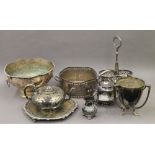 A quantity of various silver plated ware, etc.