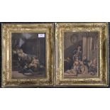 A pair of 19th century gilt framed prints. 32 x 38.5 cm.