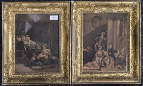 A pair of 19th century gilt framed prints. 32 x 38.5 cm.