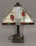 A Tiffany style table lamp. 38 cm high.