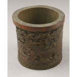 A Chinese brush pot. 15.5 cm high.