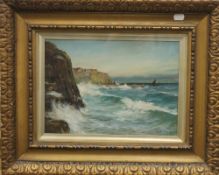 COLIN HUNTER, Coastal Scene, oil, framed and glazed. 33.5 x 23.5 cm.