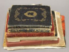 A large collection of 19th century poems, engravings, drawings, etc., in albums.