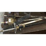 Four fencing swords