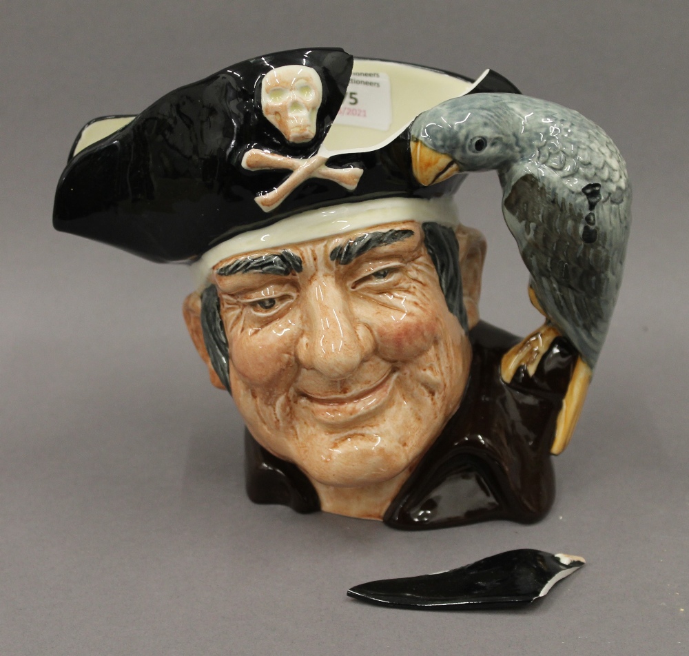Two Royal Doulton character jugs together with two Staffordshire figures. The largest 28 cm high. - Image 4 of 6