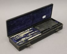 A Victorian set of Elliot architect's ivory drawing instruments,