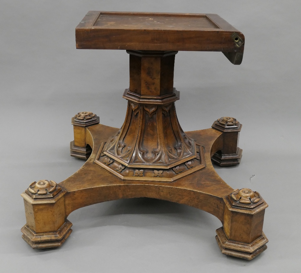 A Victorian burr walnut octagonal loo table. 144 cm wide. - Image 6 of 24