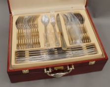 A set of Harrier gilded stainless steel cutlery