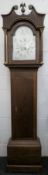 A late 18th century oak cased longcase clock,