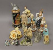 A porcelain tea set and other ceramics