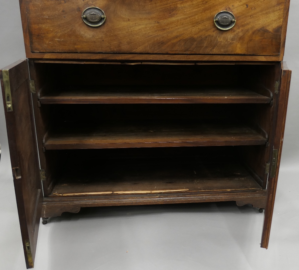 A George III mahogany secretaire bookcase. 206 cm high. - Image 4 of 17