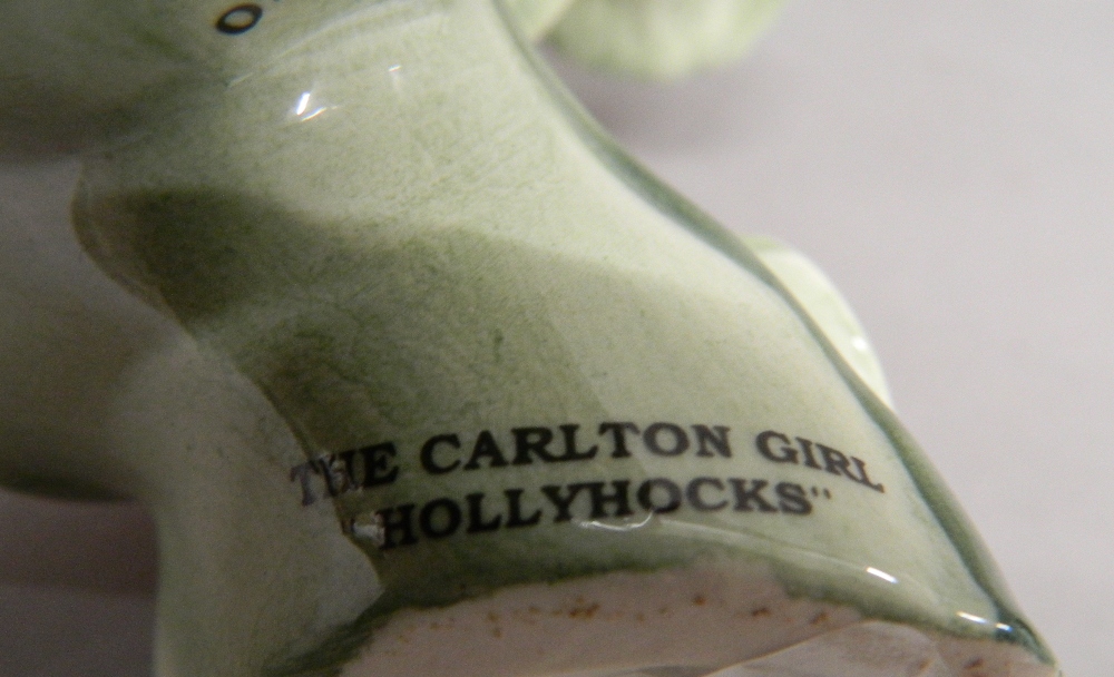 A Carlton Ware figurine, The Carlton Girl ''Hollyhocks''. 22 cm high. - Image 4 of 4