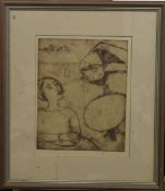 E DOWNE, Portmeirion, etching, signed to the margin, framed and glazed. 21 x 27 cm.