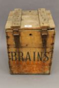 A vintage Brains Brewery crate.