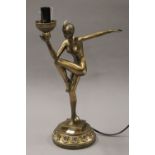 An Art Deco style girl form lamp. 43 cm high.