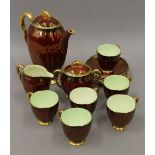 An Art Deco Carltonware 'Rouge Royale' coffee set.