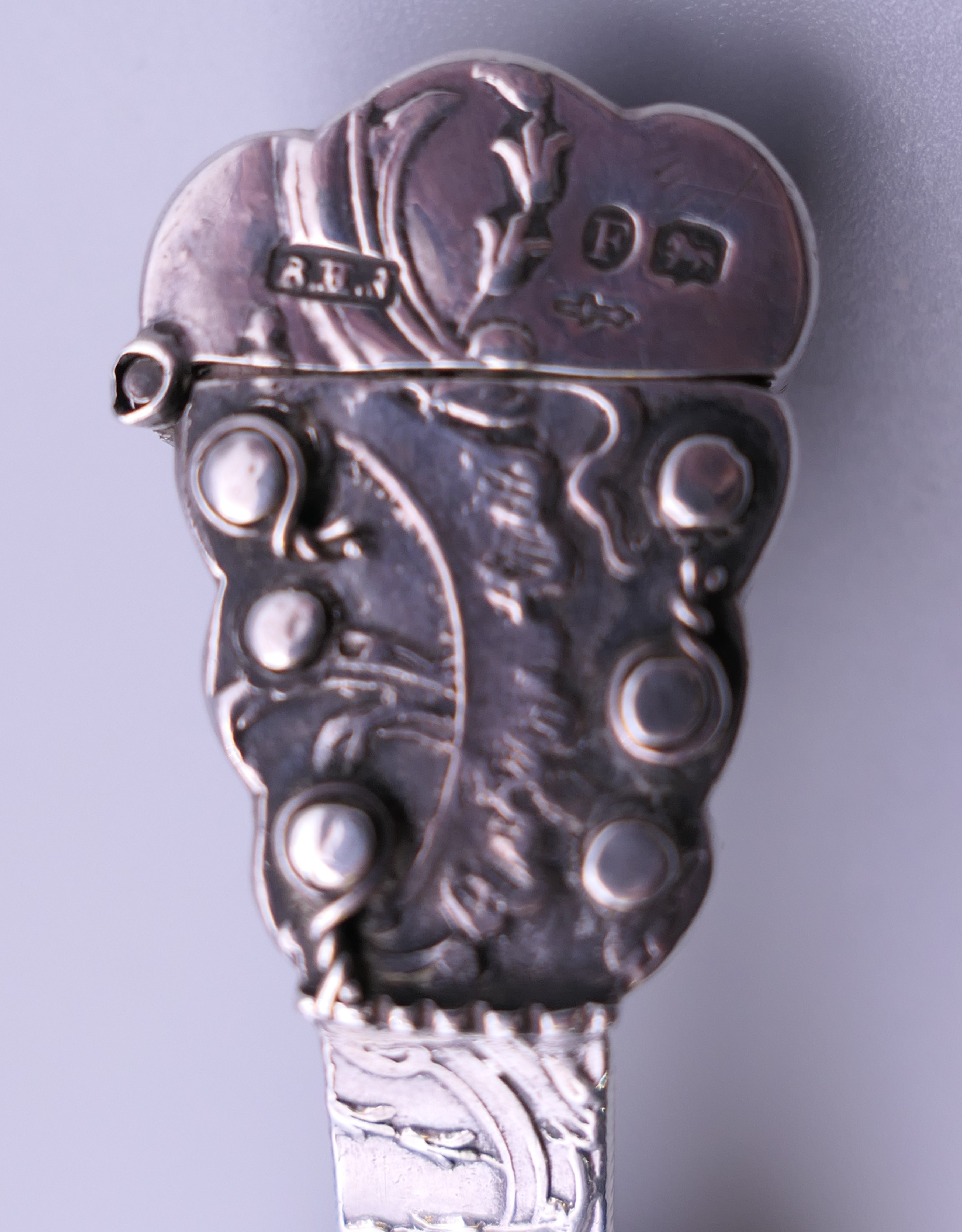 A 19th century Dutch novelty silver scent bottle formed as a mandolin, with English import marks. - Image 9 of 12