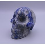 A lapis skull. 6 cm high.
