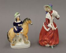 A 19th century Staffordshire figure and a Royal Doulton figurine, Christmas Morn, numbered HN1992.