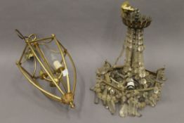 A quantity of various lighting, including a chandelier.