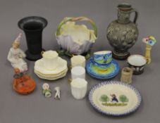 A selection of various ceramics including: Coalport cups and saucers, a Wedgwood vase, etc.