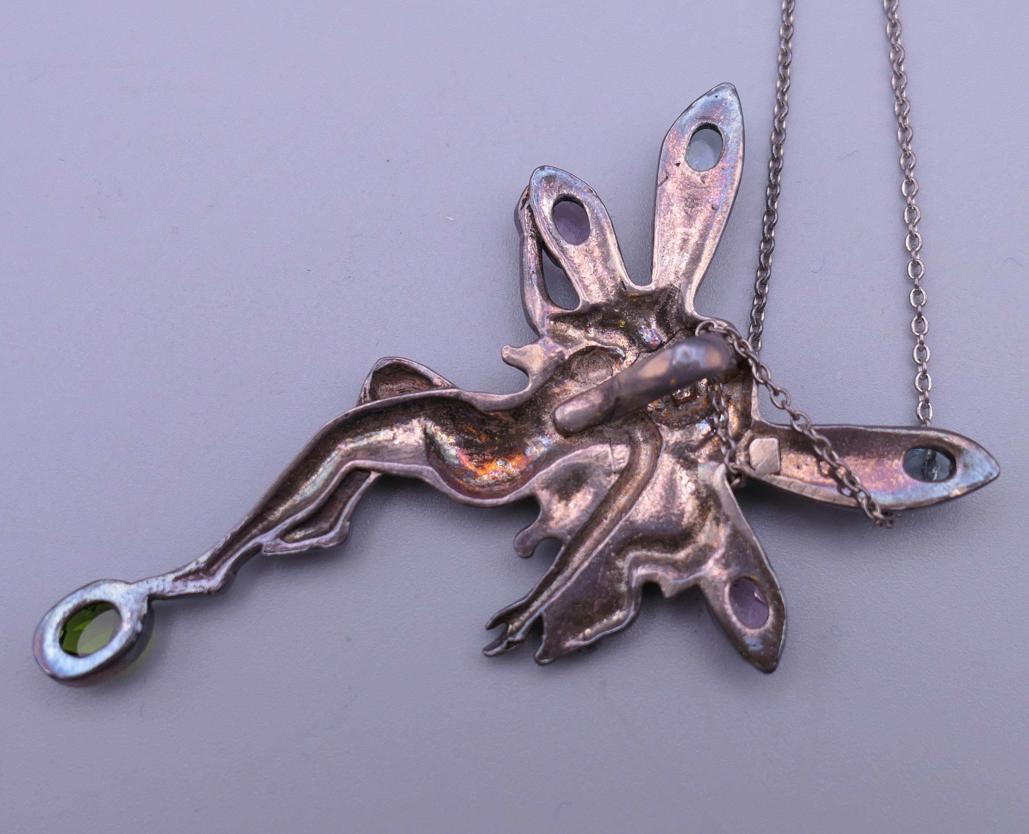 An Ortak 925 silver fairy formed pendant and chain. 6.5 cm high. - Image 2 of 6