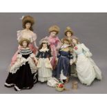 A quantity of collectors dolls