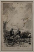 Two First World War sepia and ink pictures by Eugene Fuller, signed and dated 1917, Mount Kemmel,