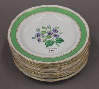 A quantity of Victorian florally painted dessert plates