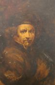 M LANSMS STUDIO, Portrait of Rembrandt, oil on board, signed and dated 1905, framed. 30.5 x 46 cm.