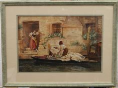 Venice Scene, watercolour, signed J KEELING, framed and glazed. 43.5 x 29.5 cm.