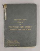 An 1899 Session Plan of Proposed New Street Strand to Holborn. 18 x 24 cm closed.