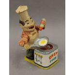 A mid-20th century Japanese Chef Cook battery operated automaton toy. 25 cm high.