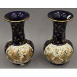 A pair of Satsuma vases. 29 cm high.