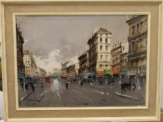 Paris Scene, oil, signed ALVAREZ, framed. 70 x 49.5 cm.