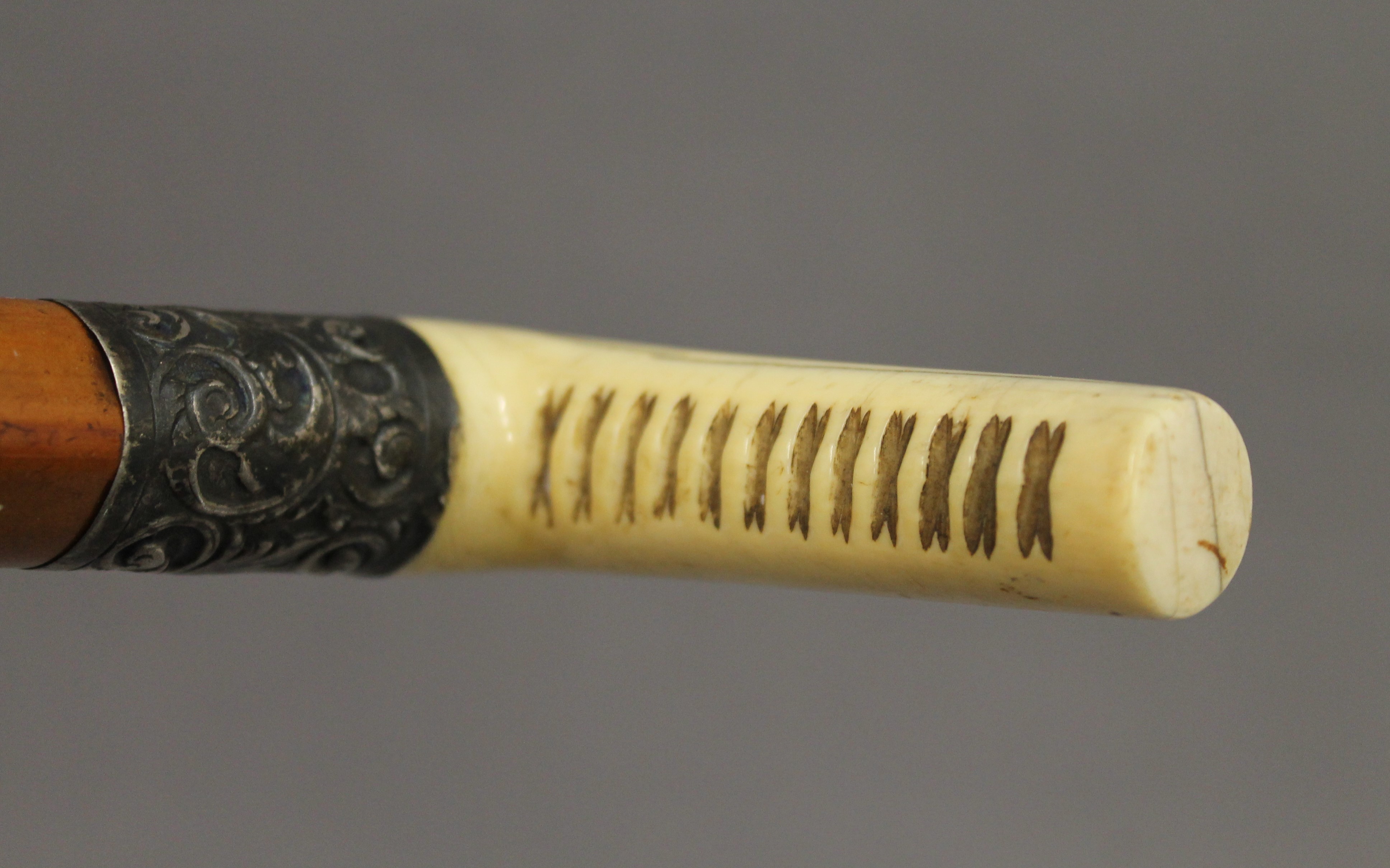 A Victorian ivory handled walking stick, - Image 5 of 7