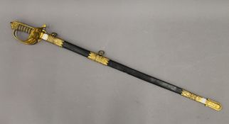 A Victorian Naval sword, by Henry Wilkinson of Pall Mall London,