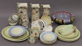 A quantity of Art Deco ceramics, etc.