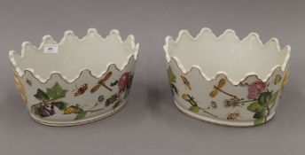 Two decorative porcelain planters. 30.5 cm wide.