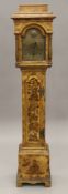 A chinoiserie decorated Grandmother clock. 150 cm high.