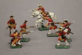 A group of lead hand painted military soldiers. The largest 5.5 cm high.