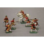 A group of lead hand painted military soldiers. The largest 5.5 cm high.