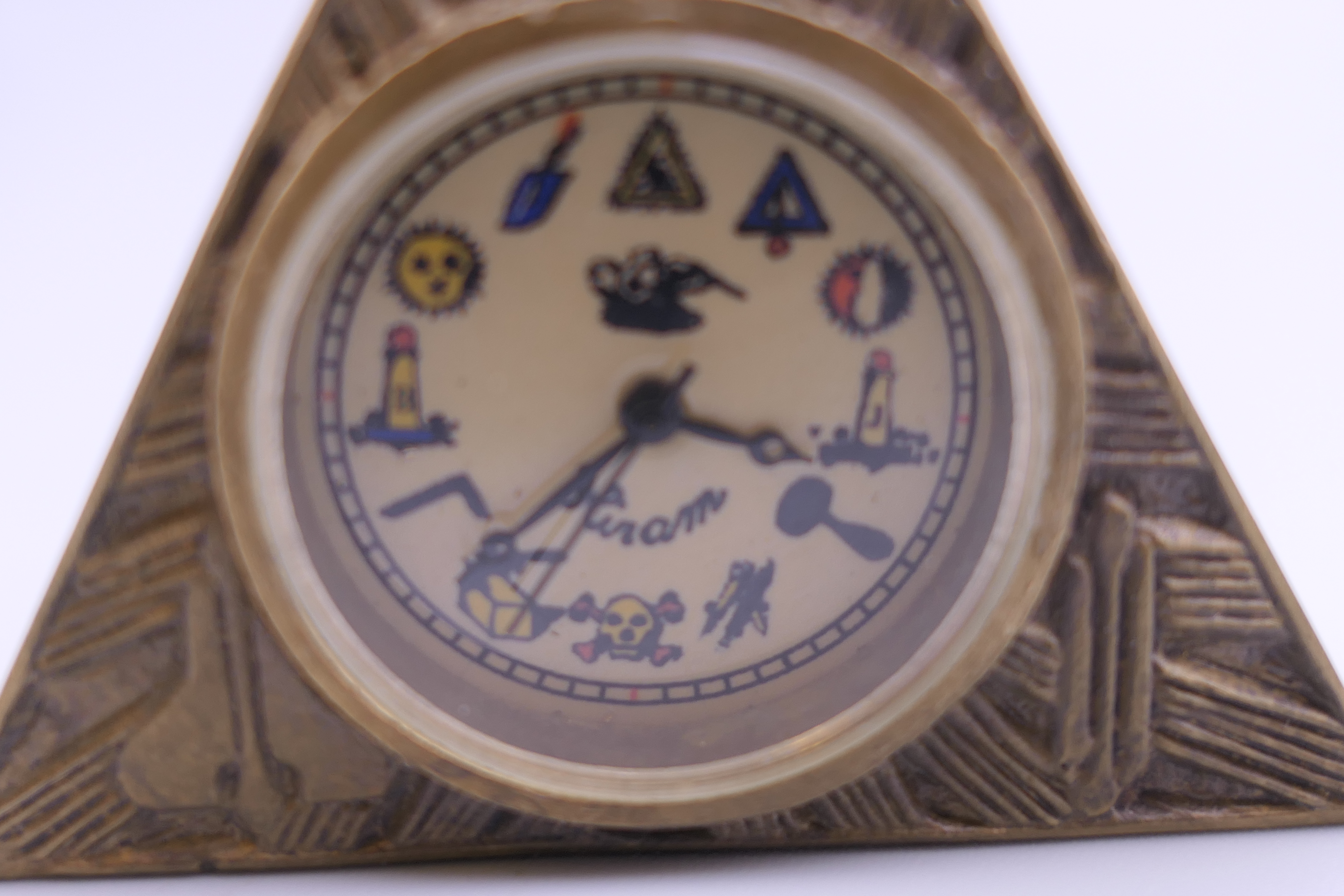 A Masonic type pocket watch. 6.5 cm high. - Image 4 of 4