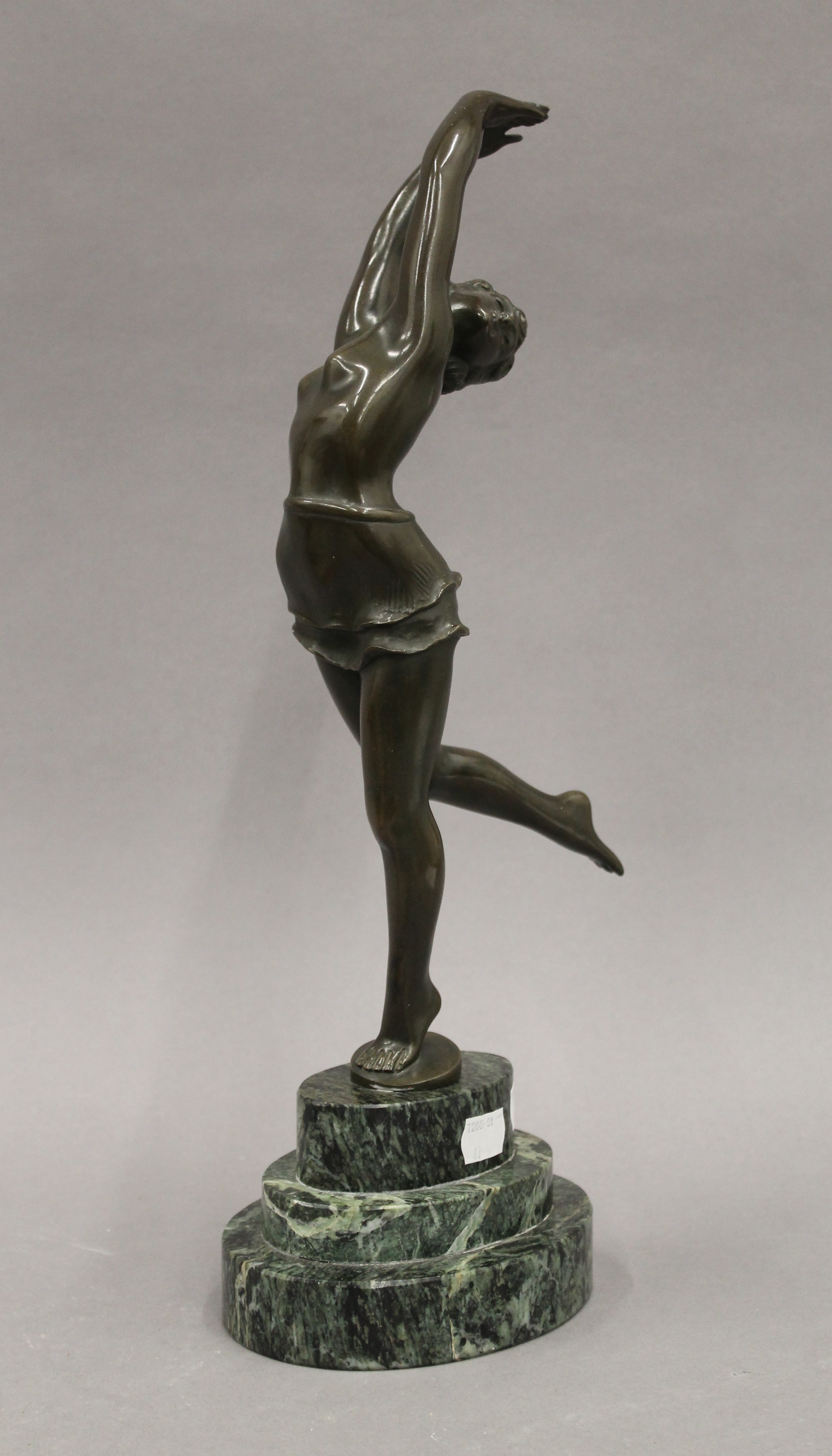 A patinated bronze model of an Art Deco dancing lady, signed S MELANI, - Image 2 of 5