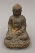 An iron model of Buddha. 22 cm high.